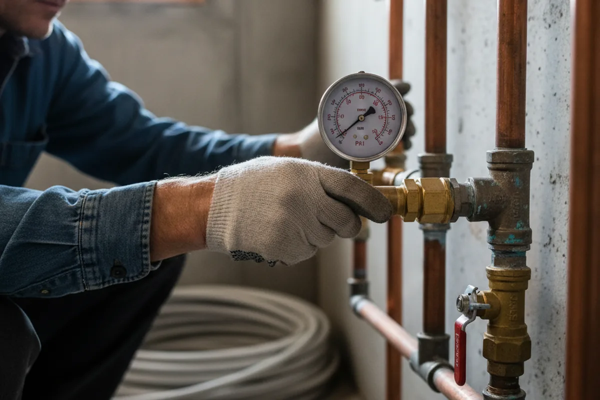 Pressure testing a repaired line during Water Line Repair in Milroy
